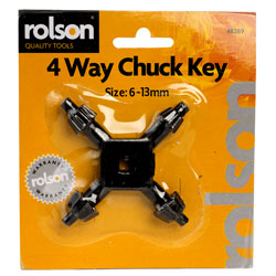 Rolson 48269 4 Way Universal Chuck Key | Rapid Online