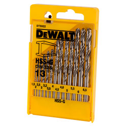 DEWALT DT5922 Drill Set Rapid Cut 1.5mm to 6.5mm 13pc