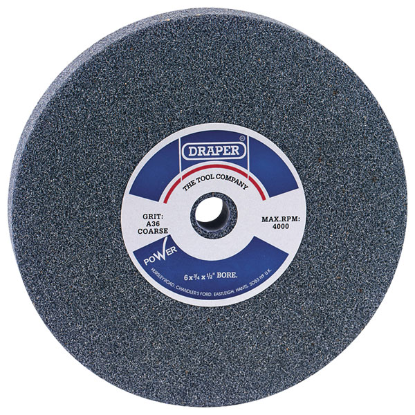 Draper 30 Grit 150mm X 19mm Grinding Wheel | Rapid Electronics