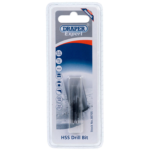 Draper Expert 38705 0.5mm HSS Twist Drill - Pack 10