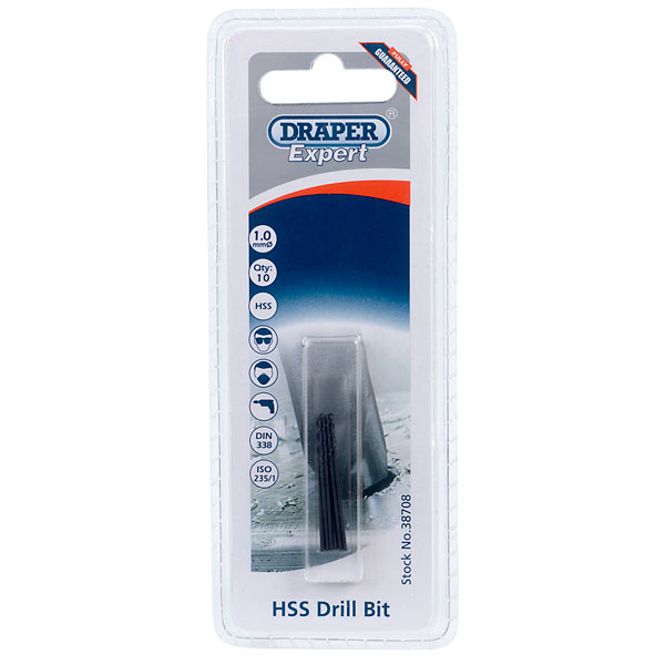 Draper Expert 38708 1.0mm HSS Twist Drill - Pack 10