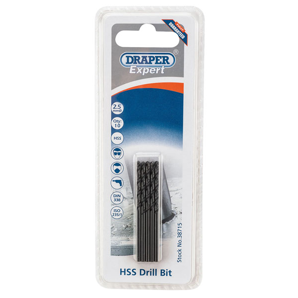 Draper Expert 38715 2.5mm HSS Twist Drill - Pack 10