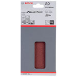 Bosch 2608605304 Sanding Sheet (10) Hook & Loop 80 Grit 93 x 186mm