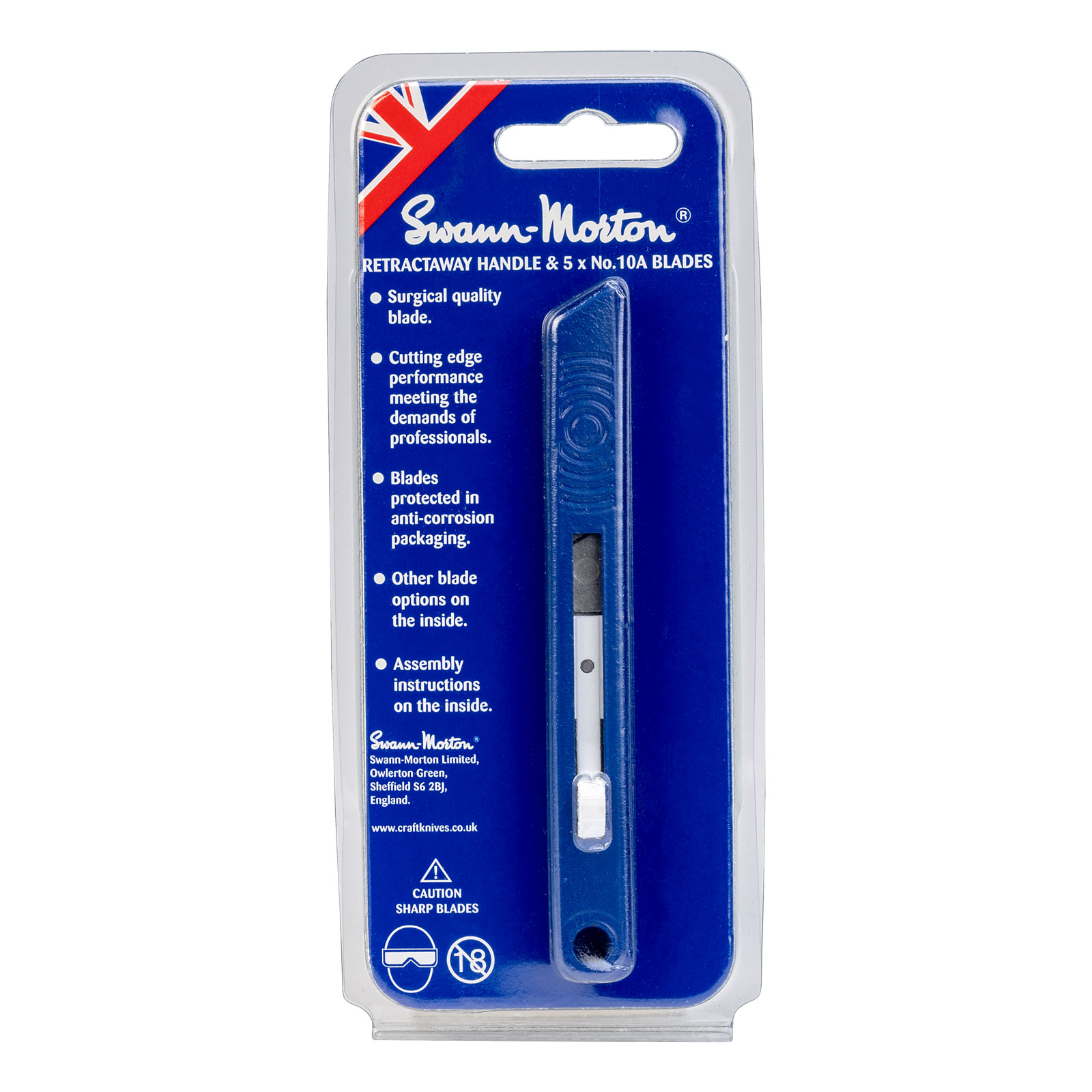 Swann-Morton 9206 Retractaway Premium Scalpel Handle & 5 x 10A Blades ...