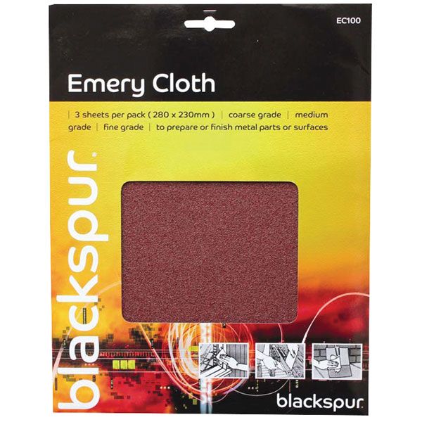 Blackspur BBEC100 Emery Cloth Assorted Pack Of 3 Rapid Online