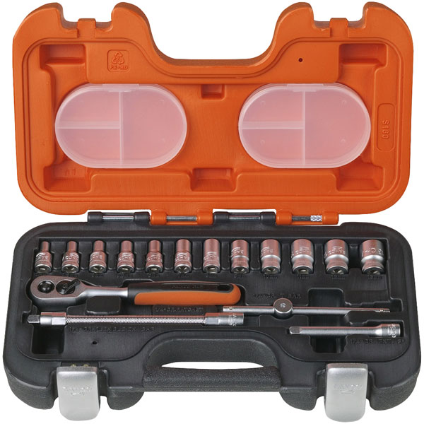 Bahco S160 Socket Set 16Piece 1/4in Drive 413mm Rapid Online