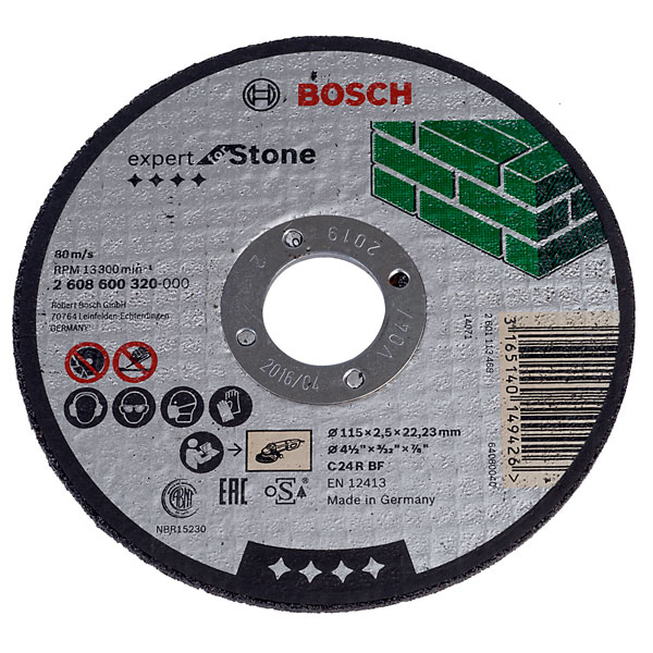 Bosch 2608600320 Stone Cutting Disc Flat 115 x 22.2 x 2.5mm