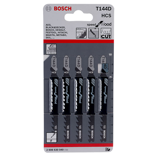 Bosch 2608630040 T 144 D Jigsaw Blades Pack of 5