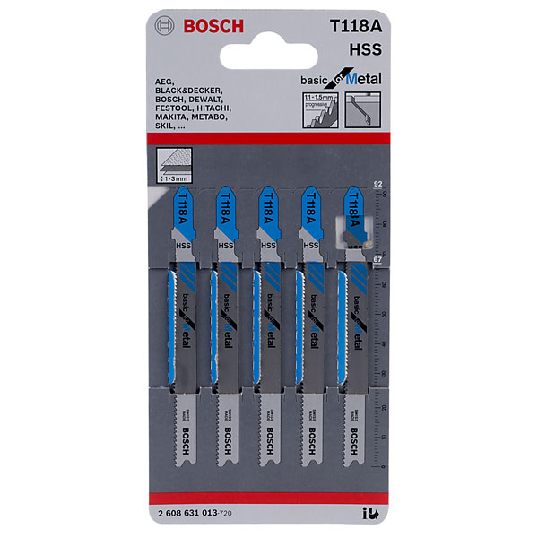 Bosch 2608631013 T 118 A Jigsaw Blades Pack of 5