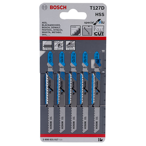 Bosch 2608631017 T 127 D Jigsaw Blades Pack of 5