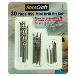 Rotacraft RC9003 30pc HSS Mini Drill Bit Set