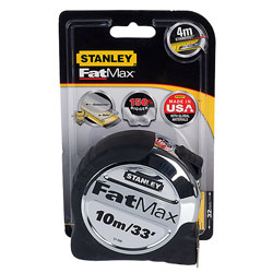 Regla de cinta Stanley STA533896 FatMax 33 pies / 10m, plateada Regla de cinta Stanley STA533896 FatMax 33 pies / 10m, plateada