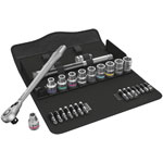 Wera 05004081001 8100 SC 11 Zyklop Metal Ratchet Set - 1/2 Drive - Imperial