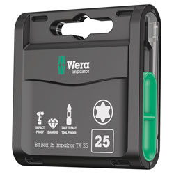 Wera 05057775001 Bit-Box 15 Impaktor TX TX 25 x 25 mm 15 Piece