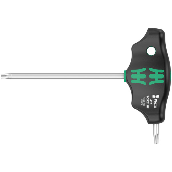 Wera 467/7 Jeu De 7 Tournevis Torx à Manche En T - Avec Fonction Retenue De Vis - Pour Couples Élevés - Inclus Rack Métallique