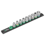 Wera 05005430001 Magnetic Socket Rail B 4 Zyklop Socket Set, 3/8 Drive, 9 pc
