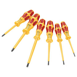 Wera 05051575001 1060 i/1062 i/6 Kraftform VDE Screwdriver Set, 6 pc