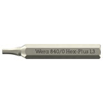Wera 05058109001 840/0 Hex-Plus Micro Bits Hex Socket Screws 1.3 x 30mm 4mm Hex