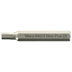 Wera 05058112001 840/0 Hex-Plus Micro Bits Hex Socket Screws 2.5 x 30mm 4mm Hex