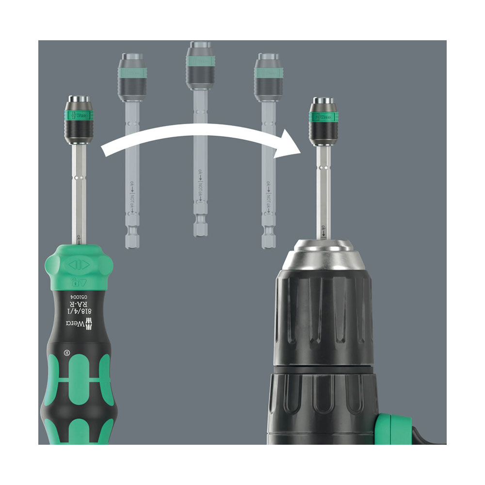 Tournevis avec magasin de rangement 1/4 (6.3 mm) Wera Kraftform Kompakt
