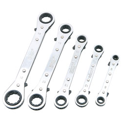 Rolson 46905 5pc Ratchet Ring Spanner Set