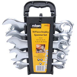 Rolson 46853 10pc Stubby Spanner Set CrV