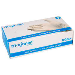 Mckinnon Medical Latex Powder-Free Disposable Gloves Box 100 - Large