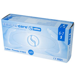 Sempercare G823781733 Edition Latex Powder Free Gloves-White-Small-Box Of 100