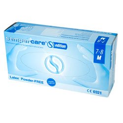 Sempercare G823781735 Edition Latex Powder Free Gloves-White-Medium-Box Of 100