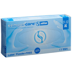 Sempercare G823781739 Edition Latex Powder Free Gloves-White- XLarge-Box Of 90