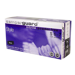 Semperguard Black Industrial Nitrile Powder Free Non Sterile Gloves - Small 100