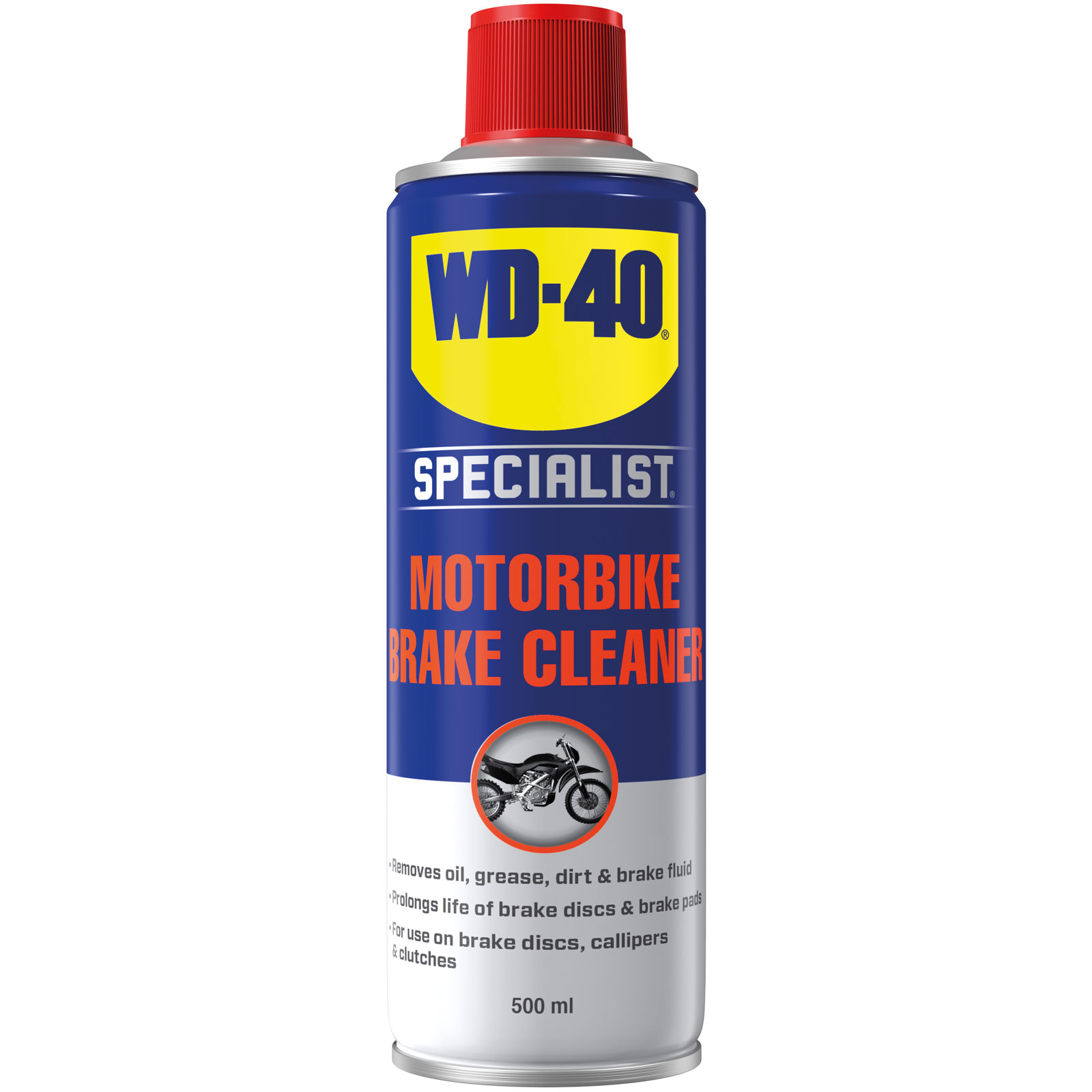 WD-40 Specialist Motorbike cleanses brakes-Spray 500 ml. WD40 motorbike  cleans brakes fast action. WD 40 moto cleans brakes. wd40 moto. wd-40  cleans
