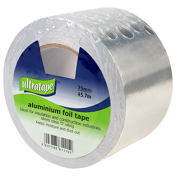 Ultratape Self Adhesive Aluminium Foil Tape 50mm 75mm & 100mm x 45.7m 