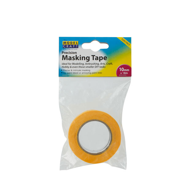 Precision Masking Tape 10mm x 18m Twin Pack Modelcraft 