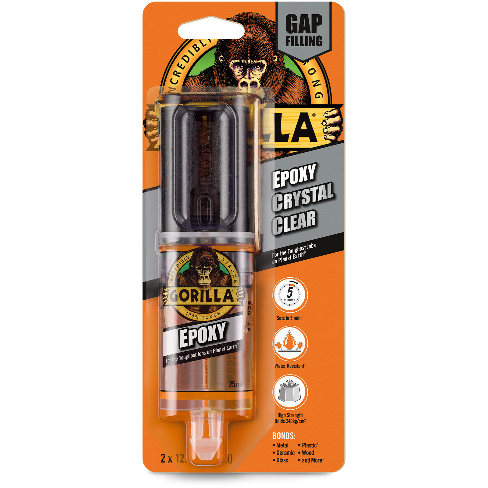 Gorilla Glue 6044000 2 Part Epoxy Syringe 25ml 5 Min Rapid Online
