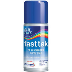 Blu-Tack Fast-Tak Repositionable Spray Adhesive 150ml