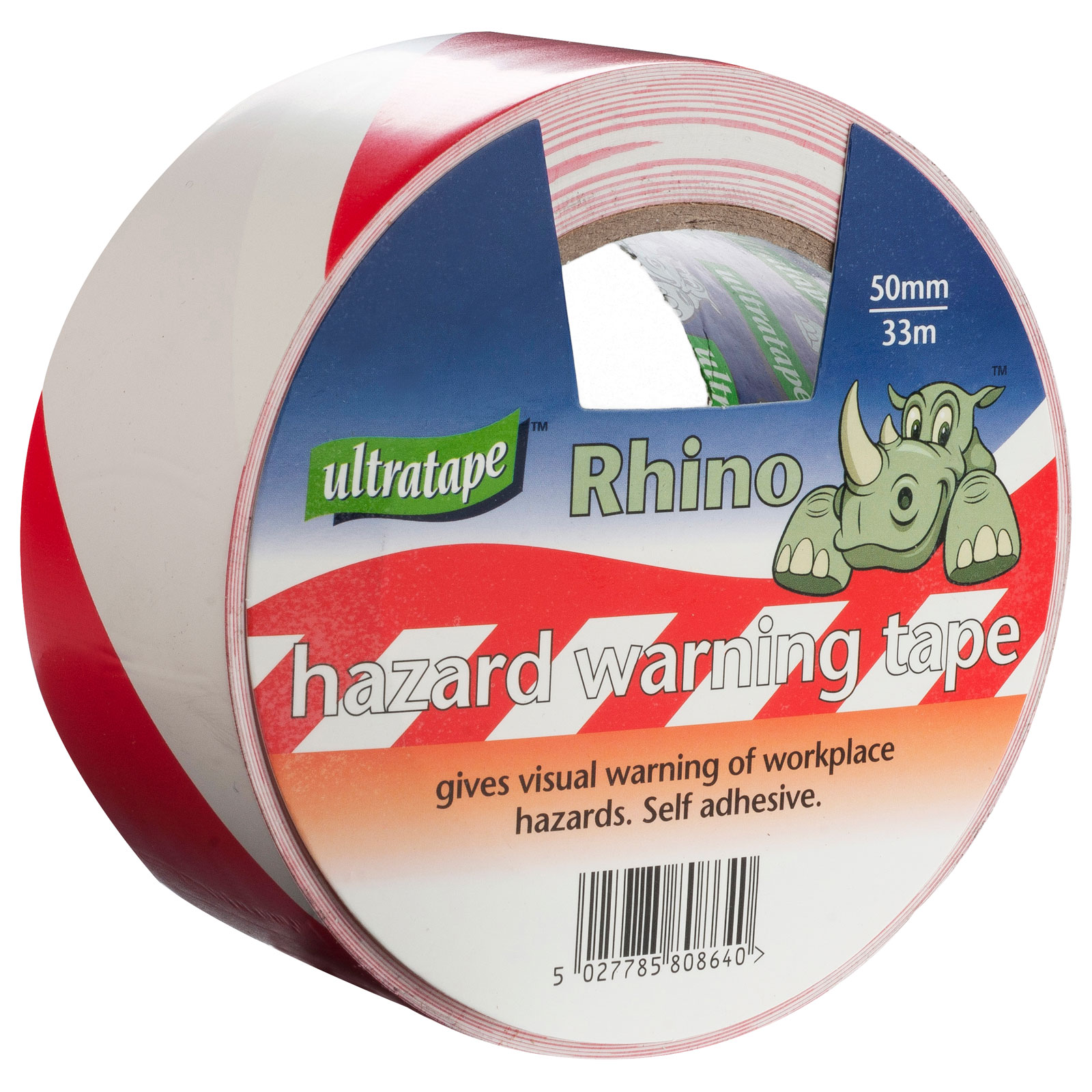 PVC- WARNING-TAPE 50MM X 33M WHITE/RED