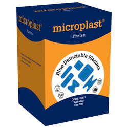 Microplast 86931 Blue Detectable Assorted Plasters Box of 100