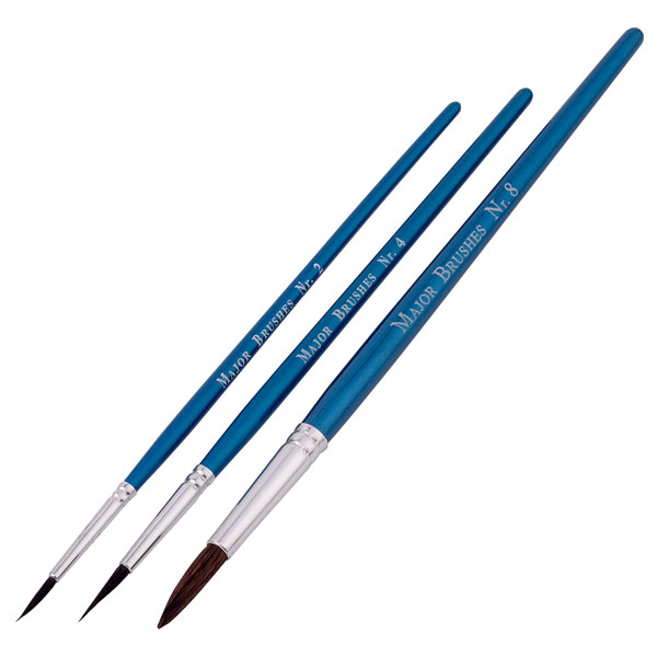 Major Brushes Watercolour Brushes, Sizes 2, 4 and 8, Assorted Pack...