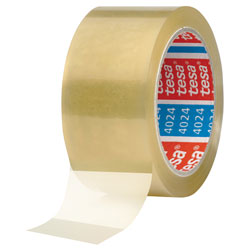 tesa 04024 Universal Carton Sealing Tape Low Noise - Hi Tack - 50mm x 66m Clear