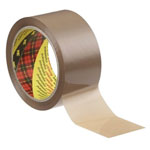 3M 7000095475 General Purpose Box Sealing Tape 371, 50 mm x 66 m, Brown