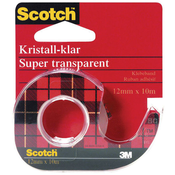 3M 600H1210 Tape Scotch® Crystal Clear 600 Transparent 10 m x 12 m...