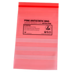 Anti Static Bags, Pink, Low-charging - Static Safe Environments