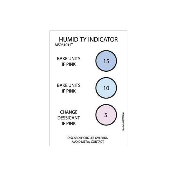  309-0000 Humidity Indicator Cards 3 Spot 5,10, 60% - Pack Of 125