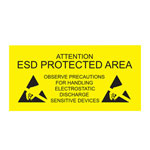 Antistat 055-0007 ESD Caution Sign 300 x 150mm GB Yellow