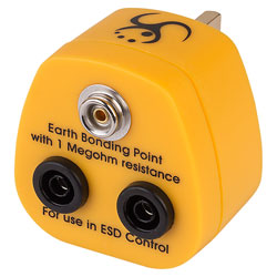 Antistat 070-0012 ESD Bonding Plug Triple 1 x 10mm Stud 2 x Banana Sockets
