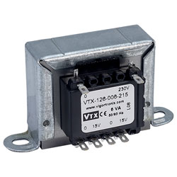 Vigortronix VTX-126-006-215 Chassis Transformer 230V 6VA 15V+15V