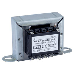 Vigortronix VTX-126-012-209 Chassis Transformer 230V 12VA 9V+9V