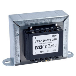 Vigortronix VTX-126-075-218 Chassis Transformer 230V 75VA 18V+18V