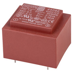 Myrra 44092 EI30 Encapsulated PCB Transformer 230V 1.5VA 0-9V 0-9V